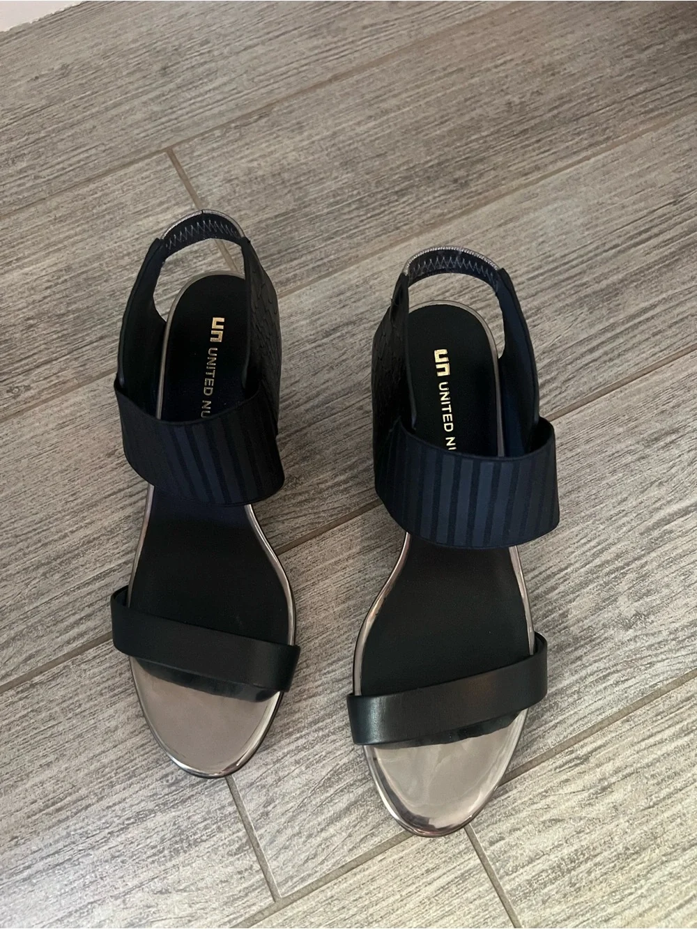 United Nude Black Womens Ankle-Strap Low Block Heel Sandals